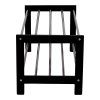 Padova Shoe Rack - Regál na topánky, drevo/oceľ, 2 police, čierny 78x34 cm
