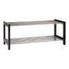 Padova Shoe Rack - Regál na topánky, drevo/oceľ, 2 police, čierny 78x34 cm