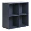Horne Wall Shelf - nástenná polica, lakované drevo, tmavosivá 69x30x69 cm