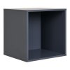 Horne Wall Shelf - nástenná polica, lakované drevo, tmavosivá 34x30x34 cm