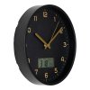 Amiens Wall - Nástenné hodiny s digitálnym displejom, čierne, tichý chod ø25 cm