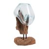 San Marino Waterdrop - kvapka na vodu, teakové drevo/sklo, prírodná H:25 cm