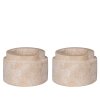 Stojan na čajové sviečky - Stojan na čajové sviečky, travertín, prírodná sada 2 ks
