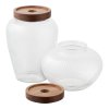 Maya Storage Jar - Skladovacie nádoby, sklo/akácia sada 2 ks