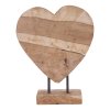 Almada Heart - Dekoratívne srdce, teakové drevo, prírodné V:30 cm