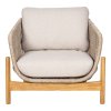 Terracina Lounge Chair - kreslo do obývačky, akácia, béžová farba, vrátane vankúša