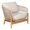 Terracina Lounge Chair - kreslo do obývačky, akácia, béžová farba, vrátane vankúša