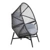 Rosario Lounge Chair - Lounge Chair, polyratan, čierna, vrátane vankúšov