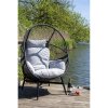 Rosario Lounge Chair - Lounge Chair, polyratan, čierna, vrátane vankúšov