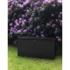 Box na vankúše Dubrovnik - Box na vankúše, plast, čierny 146,5x71x75 cm, 680 L