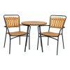 Cleveland Bistro Table - Bistro stôl, stolová doska z teakového dreva, prírodná farba, čierne nohy ø70x74 cm