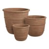 Kragholm Pot - Kvetináč, terakota, hnedý, drenážny otvor na dne, sada 3 kusov