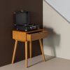 377865 B 02 SF Nelo nachtkastje bijzettafel hout bruin vierkant
